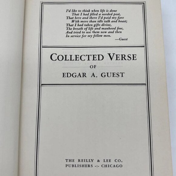 Collected Verse of Edgar A. Guest (1941) Hardcover Sixth Edition Reilly & Lee - Picture 10 of 11